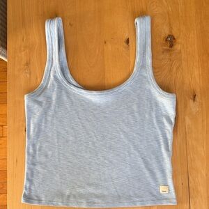 Vuori light blue ribbed tank, cropped, Medium